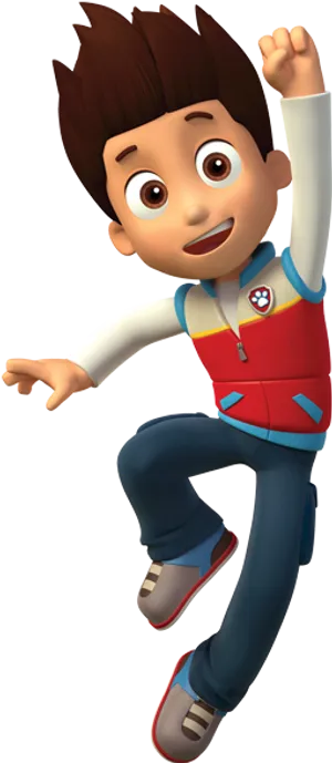 Paw Patrol Animated Character Jumping PNG Image