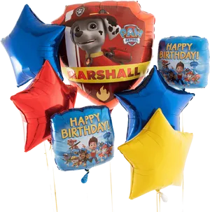 Paw Patrol Birthday Balloons Set PNG Image