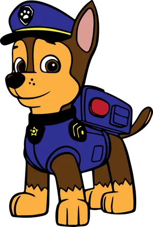 Paw Patrol Chase Character PNG Image