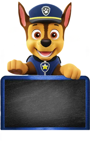 Paw Patrol Chase With Blank Sign PNG Image