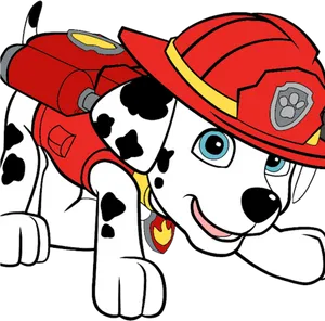 Paw Patrol Marshall Firefighter Pup PNG Image