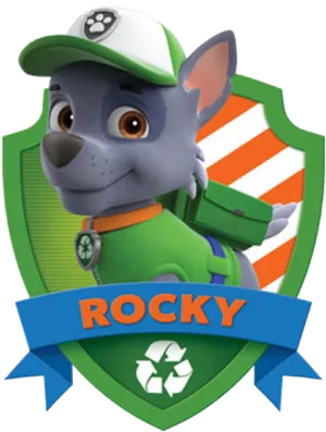 Paw Patrol Rocky Character Badge PNG Image