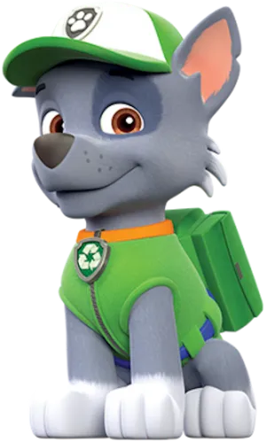 Paw Patrol Rocky Character Portrait PNG Image