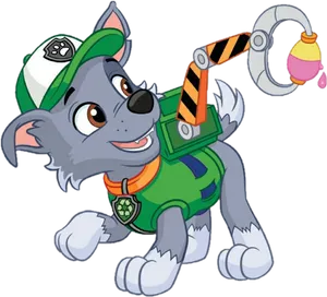 Paw Patrol Rocky Recycling Pup PNG Image