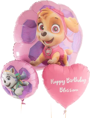 Paw Patrol Skye Birthday Balloons PNG Image