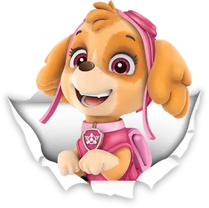 Paw Patrol Skye Breaking Through PNG Image