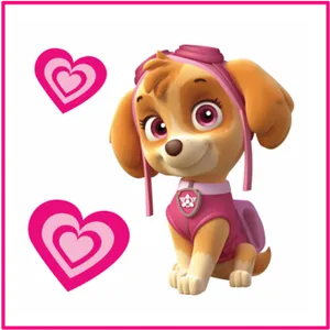 Paw Patrol Skye With Hearts PNG Image