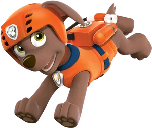 Paw Patrol Zuma Action Pose PNG Image