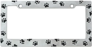 Paw Print License Plate Frame PNG Image