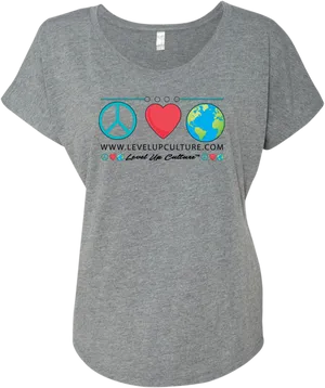 Peace Love World T Shirt Design PNG Image