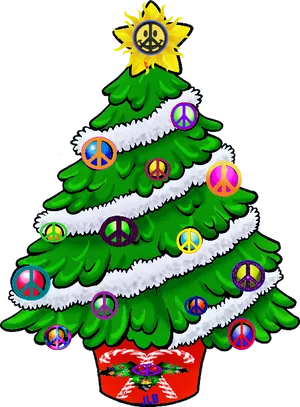 Peace Sign Christmas Tree PNG Image