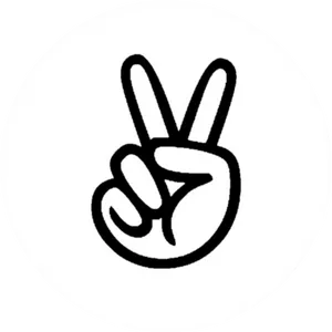 Peace Sign Hand Gesture Graphic PNG Image