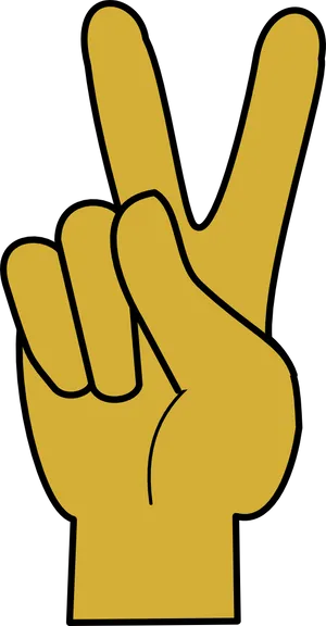 Peace Sign Hand Gesture Graphic PNG Image