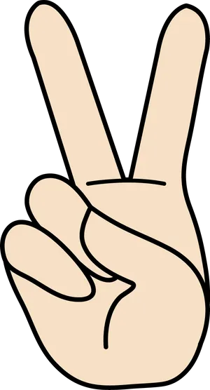 Peace Sign Hand Gesture Illustration PNG Image