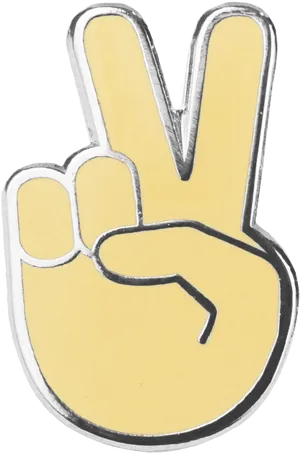 Peace Sign Hand Gesture Sticker PNG Image