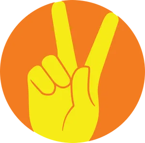 Peace Sign Icon Orange Background PNG Image