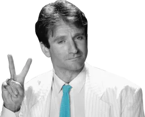 Peace Sign Manin Suit PNG Image