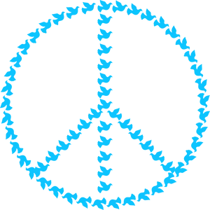 Peace Symbol Doves Pattern PNG Image