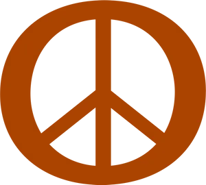 Peace Symbol Orangeon Blue Background PNG Image