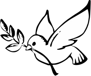 Peaceful Dove Silhouette PNG Image