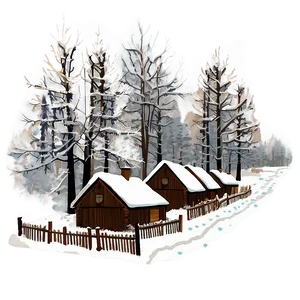 Peaceful Snowfall Village Png Cwp66 PNG Image