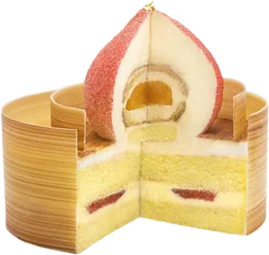 Peach Themed Cake Creation PNG Image