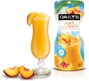 Peachy Beach Frozen Cocktail PNG Image