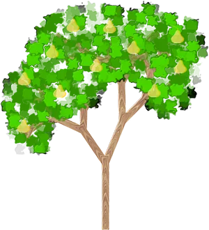 Pear Tree Illustration PNG Image