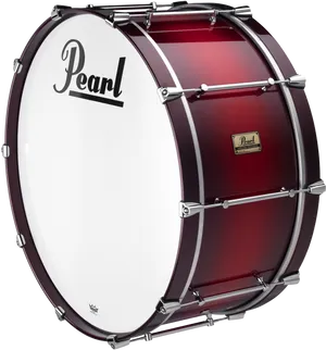 Pearl Bass Drum Red Finish PNG Image