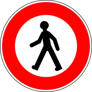 Pedestrian Prohibited Sign PNG Image