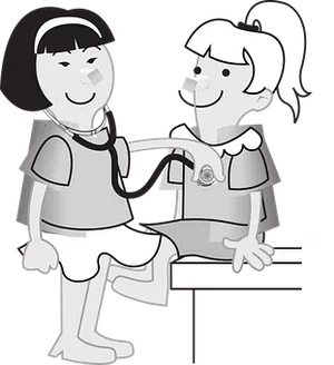 Pediatric Checkup Cartoon PNG Image