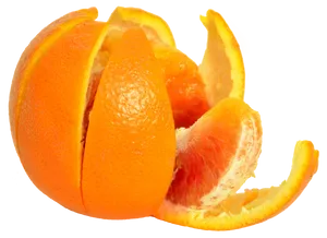 Peeled Orange Isolated Background PNG Image