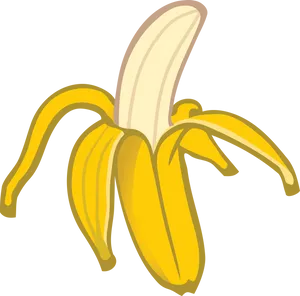 Peeling Banana Vector Illustration PNG Image