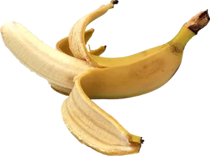 Peeling Yellow Banana Transparent Background PNG Image