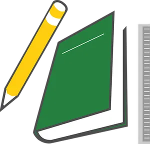 Pencil Notebook Ruler Vector Illustration PNG Image