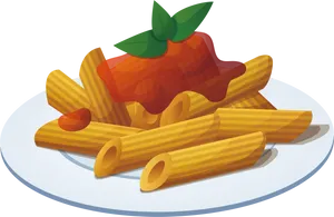 Penne Pastawith Tomato Sauceand Basil.png PNG Image