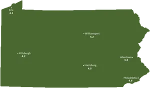 Pennsylvania City Ratings Map PNG Image