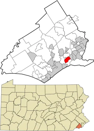 Pennsylvania County Highlighted Map PNG Image