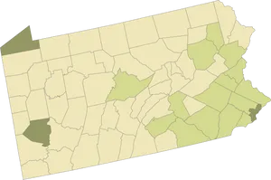 Pennsylvania Map Highlighted Counties PNG Image