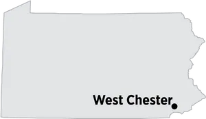 Pennsylvania Map West Chester Location PNG Image