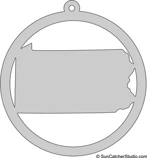 Pennsylvania State Outline Ornament PNG Image