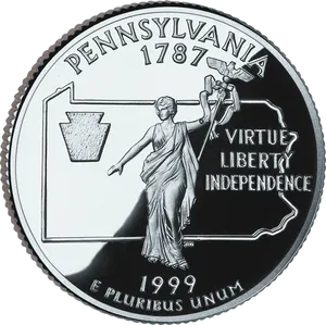 Pennsylvania State Quarter1999 PNG Image