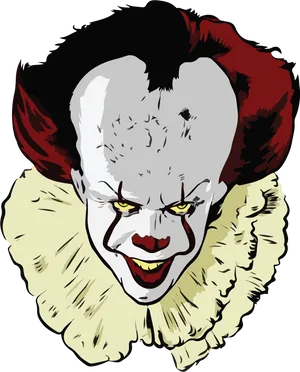 Pennywise Clown Illustration.png PNG Image