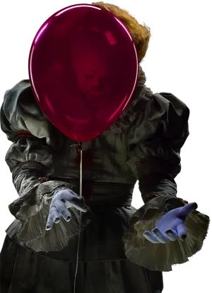 Pennywisewith Red Balloon PNG Image