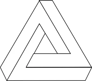 Penrose Triangle Illusion PNG Image