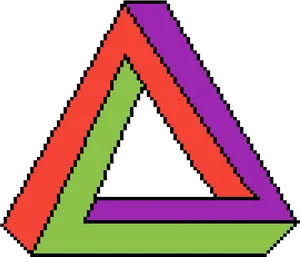 Penrose Triangle Illusion PNG Image