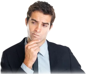 Pensive Businessman Thinking PNG Image