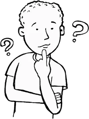 Pensive Person Cartoon PNG Image