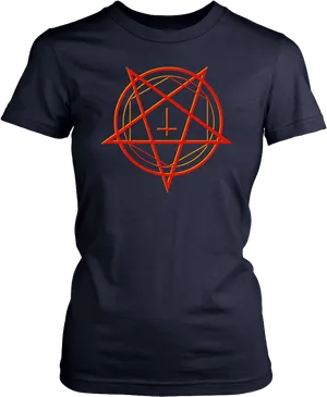 Pentagram Redon Black Tshirt Design PNG Image