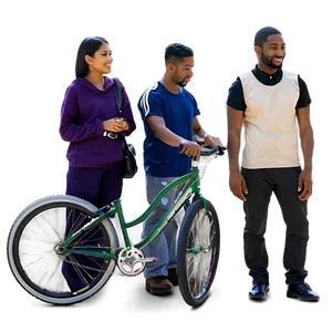 People Standing With Bikes Png Qxl PNG Image